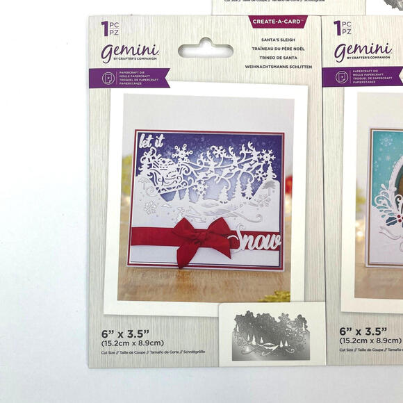 Lot 3 Crafters Companion Gemini CHRISTMAS Holidays Create A Card Papercraft Die - Picture 3 of 5